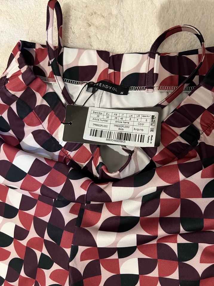 Bordo Yüksek Bel İspanyol Paça Pantolon Tayt - Görsel 3