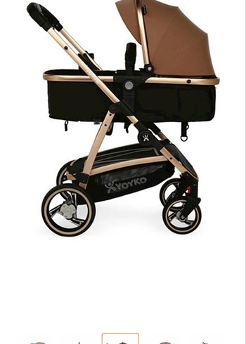 Yoyko Kahverengi Bebek Arabası ve Taşıyıcı Seti - Görsel 3
