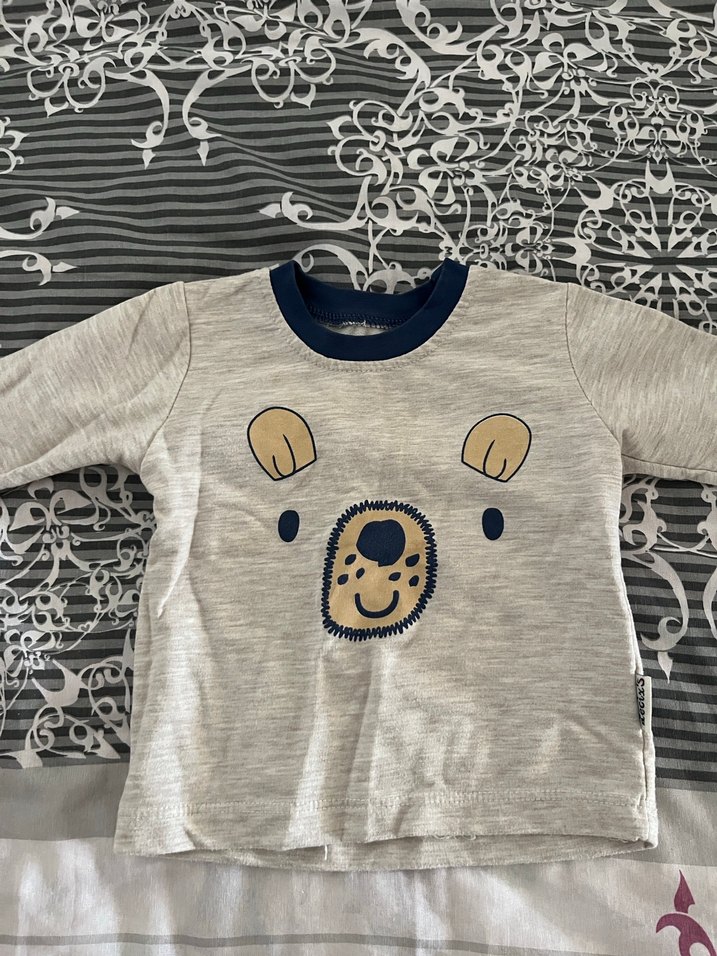 Erkek Çocuk Gri Pamuklu Baskılı Sweatshirt - Görsel 2