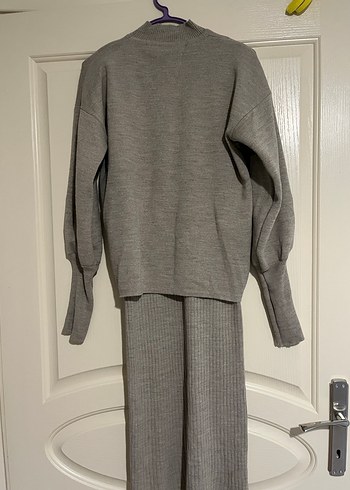 Gri Uzun Örgü Kadın Elbise - Görsel 2