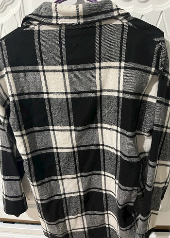 Gri Ekose Desenli Kadın Uzun Kollu Gömlek - Görsel 3