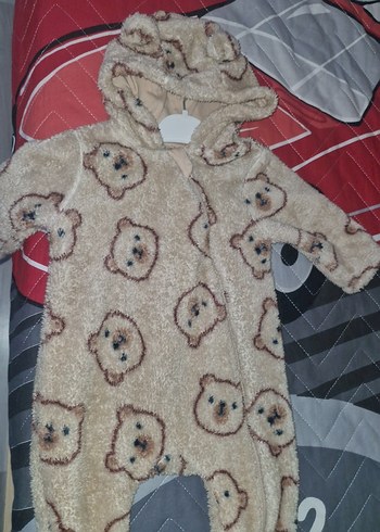 Kürklü Ayı Desenli Bebek Tulumu - Görsel 2