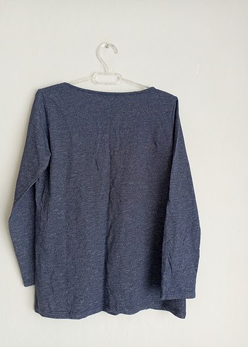 Mavi Baskılı Hamile Uzun Kollu Tişört - Görsel 4