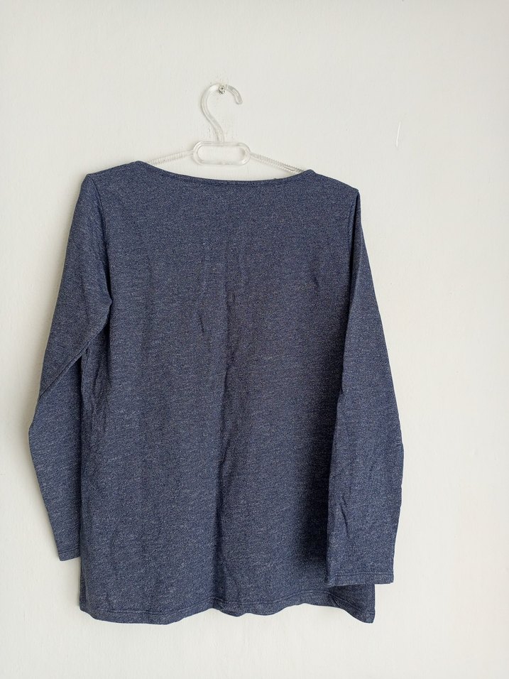 Mavi Baskılı Hamile Uzun Kollu Tişört - Görsel 4