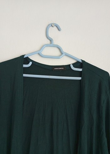 Uzun Kollu Yeşil Kadın Hırka - Görsel 4