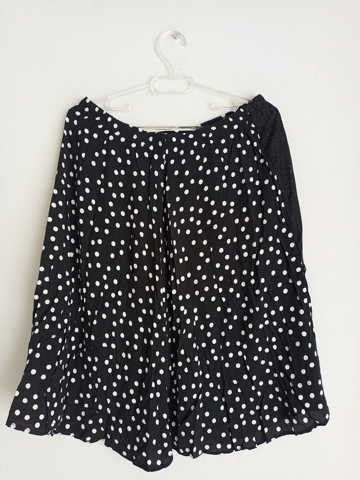 Siyah Puantiyeli Mini Hamile Etek - Görsel 3