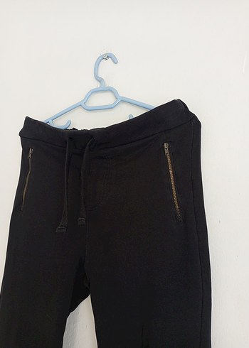 Fermuarlı Siyah Erkek Pamuklu Eşofman Altı - Görsel 4