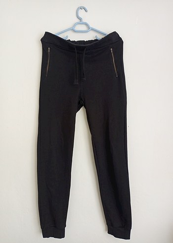 Fermuarlı Siyah Erkek Pamuklu Eşofman Altı - Görsel 6