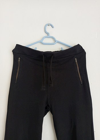 Fermuarlı Siyah Erkek Pamuklu Eşofman Altı - Görsel 2