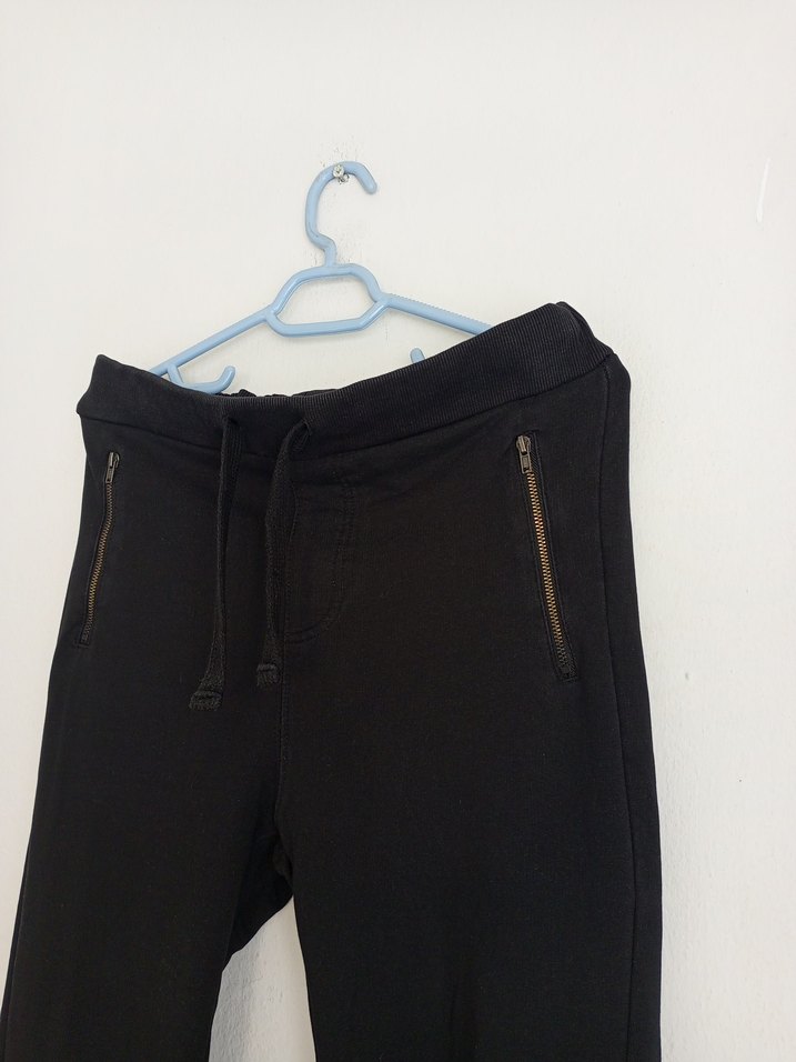 Fermuarlı Siyah Erkek Pamuklu Eşofman Altı - Görsel 4