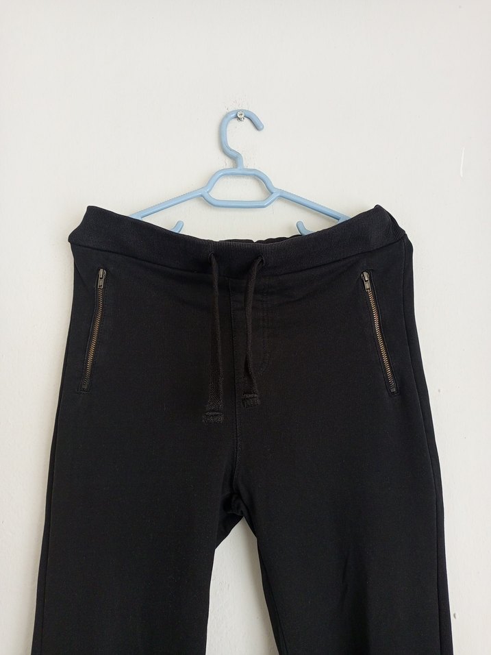 Fermuarlı Siyah Erkek Pamuklu Eşofman Altı - Görsel 2