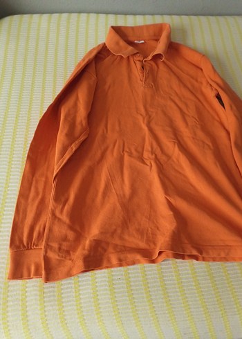 Turuncu Uzun Kollu Erkek Polo Tişört - Görsel 3