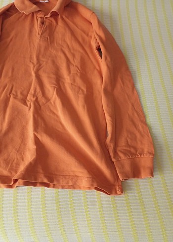 Turuncu Uzun Kollu Erkek Polo Tişört - Görsel 2