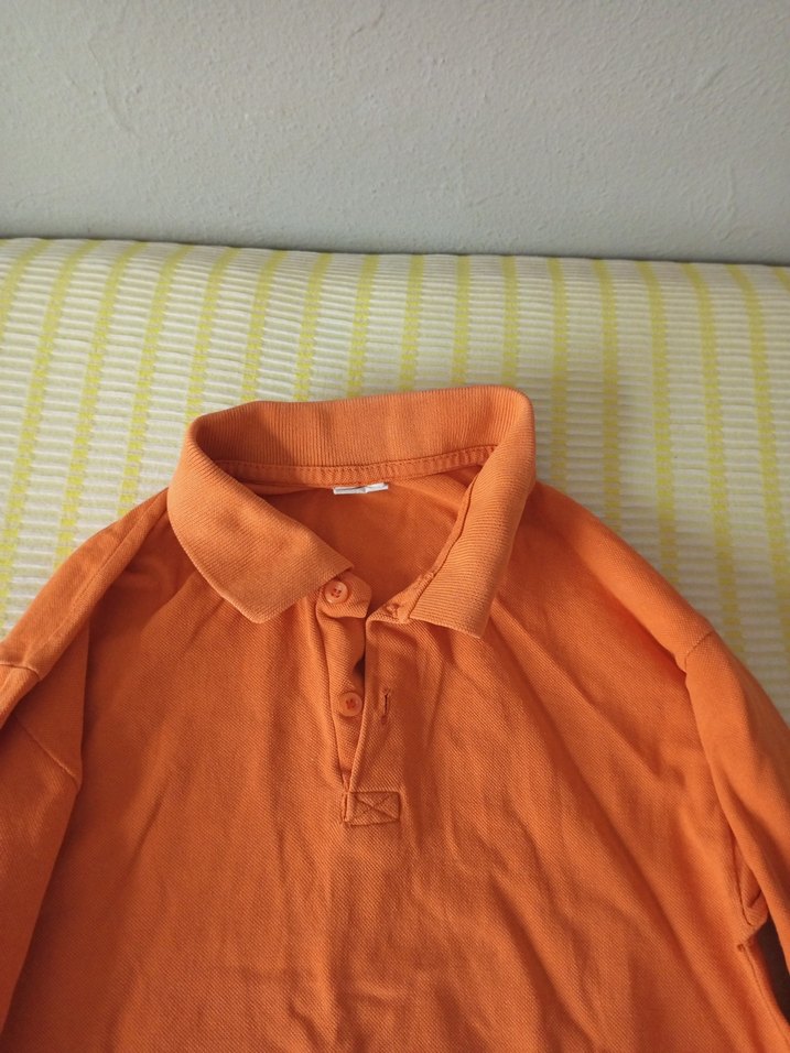 Turuncu Uzun Kollu Erkek Polo Tişört - Görsel 4