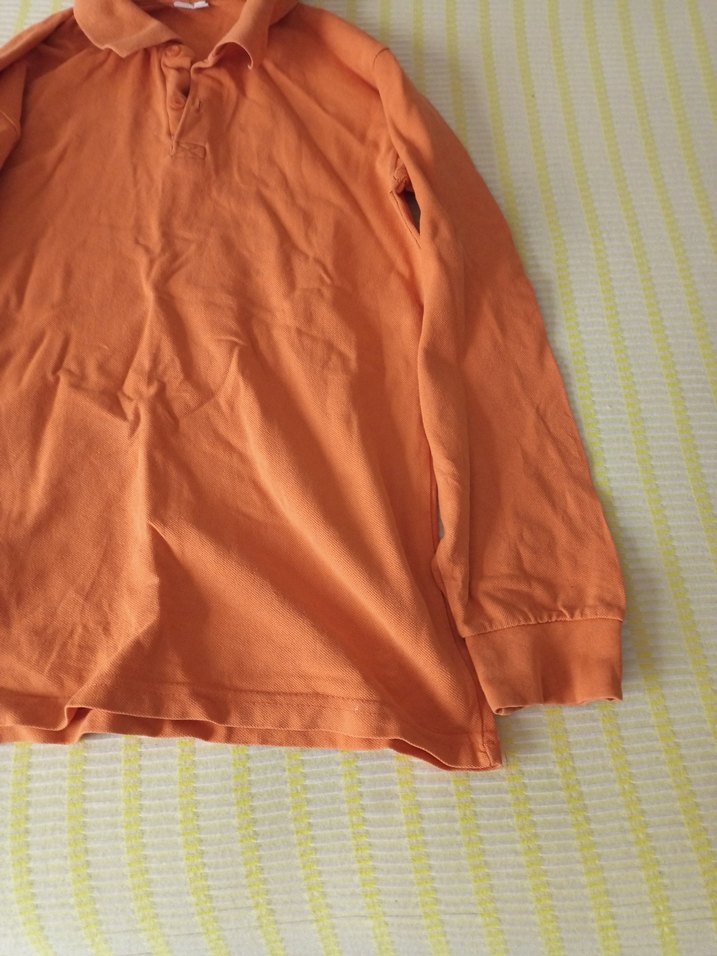 Turuncu Uzun Kollu Erkek Polo Tişört - Görsel 2