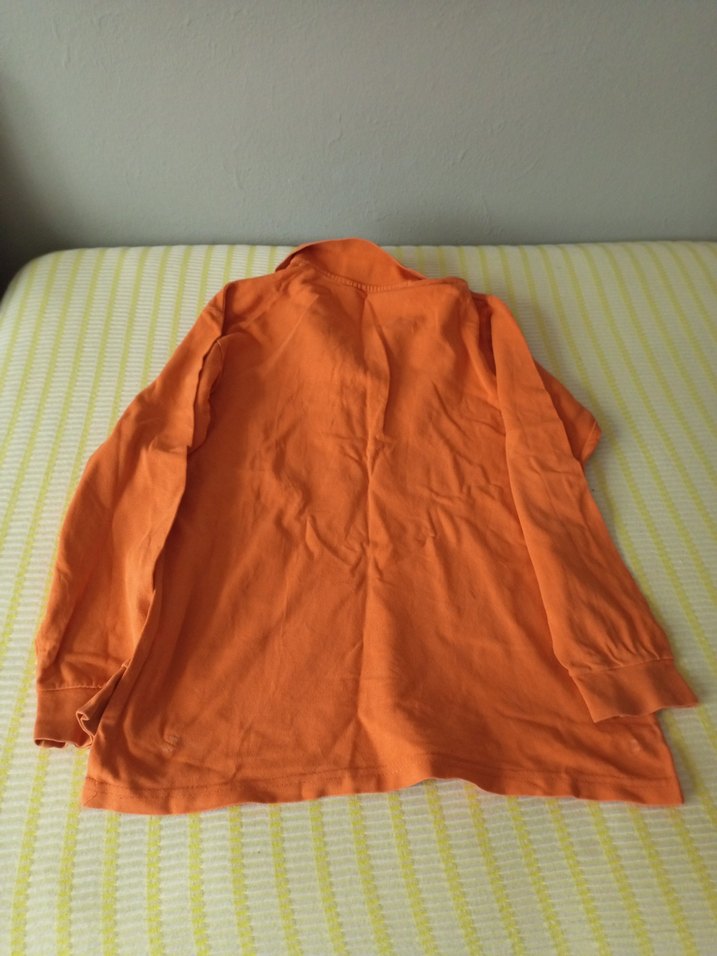 Turuncu Uzun Kollu Erkek Polo Tişört - Görsel 5