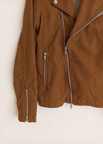 Pull&Bear Erkek Süet Biker Ceket - Görsel 4