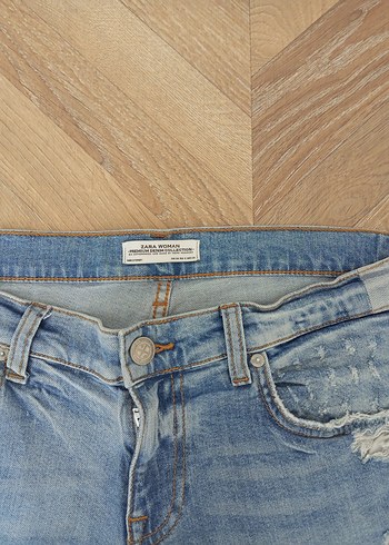 Yırtık Detaylı Midi Boy Kadın Kot Pantolon - Görsel 4