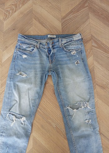 Yırtık Detaylı Midi Boy Kadın Kot Pantolon - Görsel 5