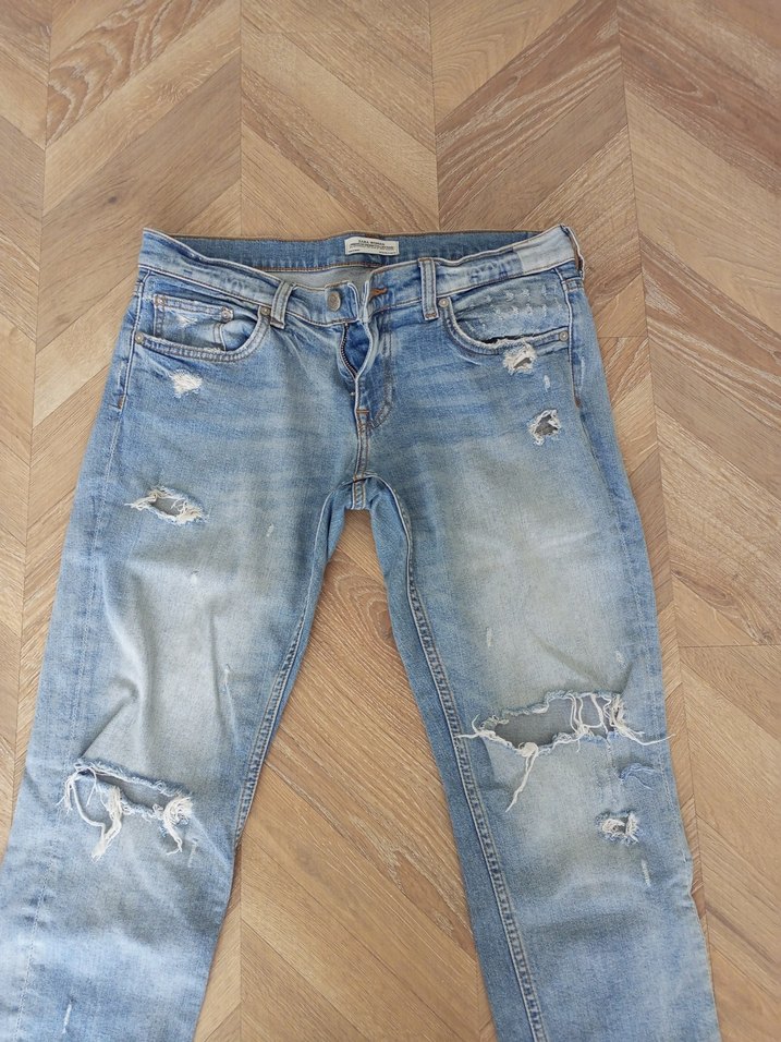 Yırtık Detaylı Midi Boy Kadın Kot Pantolon - Görsel 5