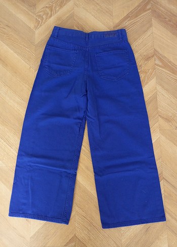 Kadın Mavi Bol Kesim Midi Kot Pantolon - Görsel 6