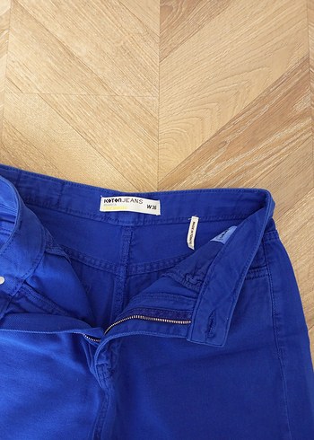 Kadın Mavi Bol Kesim Midi Kot Pantolon - Görsel 5