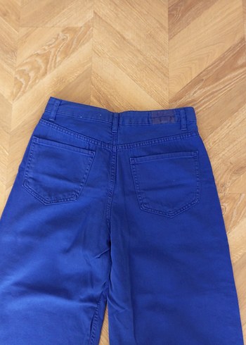 Kadın Mavi Bol Kesim Midi Kot Pantolon - Görsel 7