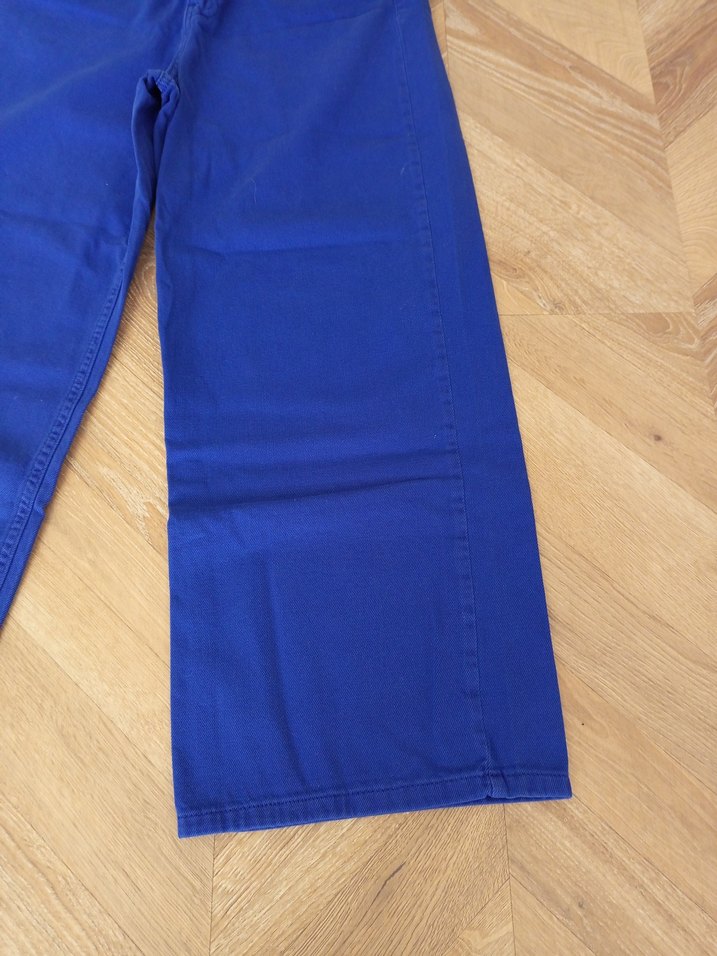 Kadın Mavi Bol Kesim Midi Kot Pantolon - Görsel 2