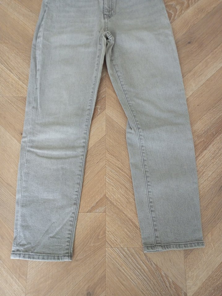 Gri Regular Fit Midi Kadın Denim Pantolon - Görsel 3