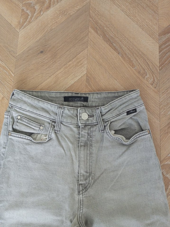 Gri Regular Fit Midi Kadın Denim Pantolon - Görsel 2