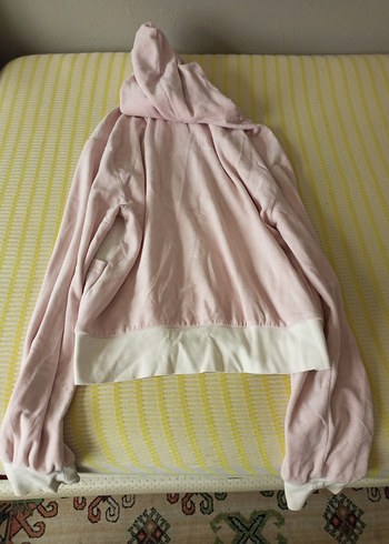 Pembe Kapüşonlu Fermuarlı Kadın Ceket - Görsel 3