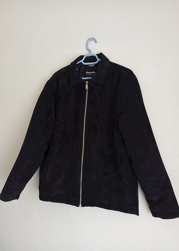 Erkek Siyah Fermuarlı Kadife Mont - Görsel 2