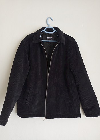 Erkek Siyah Fermuarlı Kadife Mont - Görsel 6