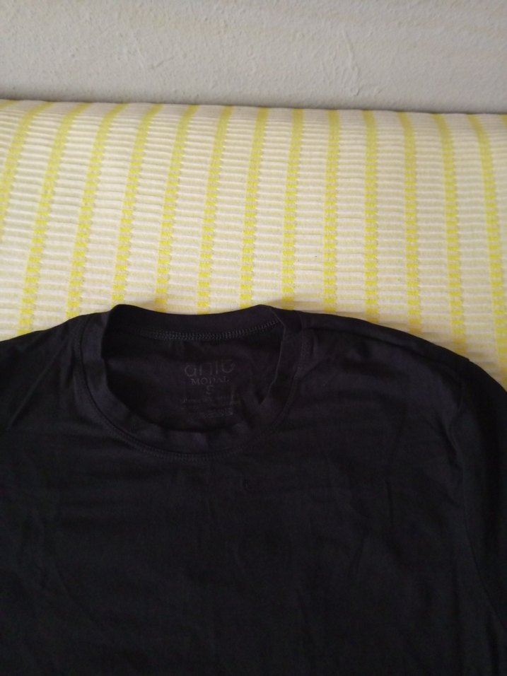 Erkek Siyah Kısa Kollu Basic Tişört - Görsel 3