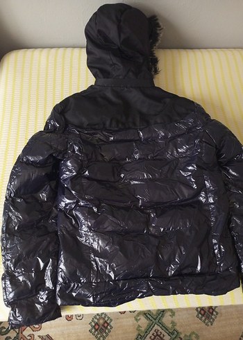 Siyah Kürklü Erkek Parlak Kışlık Mont - Görsel 6