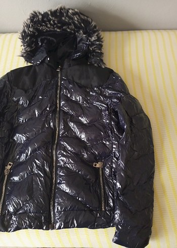 Siyah Kürklü Erkek Parlak Kışlık Mont - Görsel 2