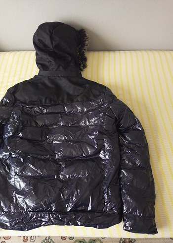 Siyah Kürklü Erkek Parlak Kışlık Mont - Görsel 5