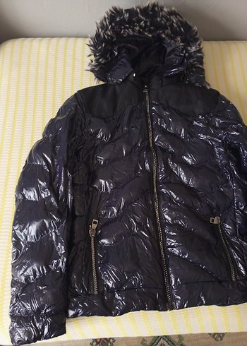 Siyah Kürklü Erkek Parlak Kışlık Mont - Görsel 3