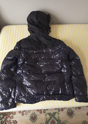 Siyah Kürklü Erkek Parlak Kışlık Mont - Görsel 4