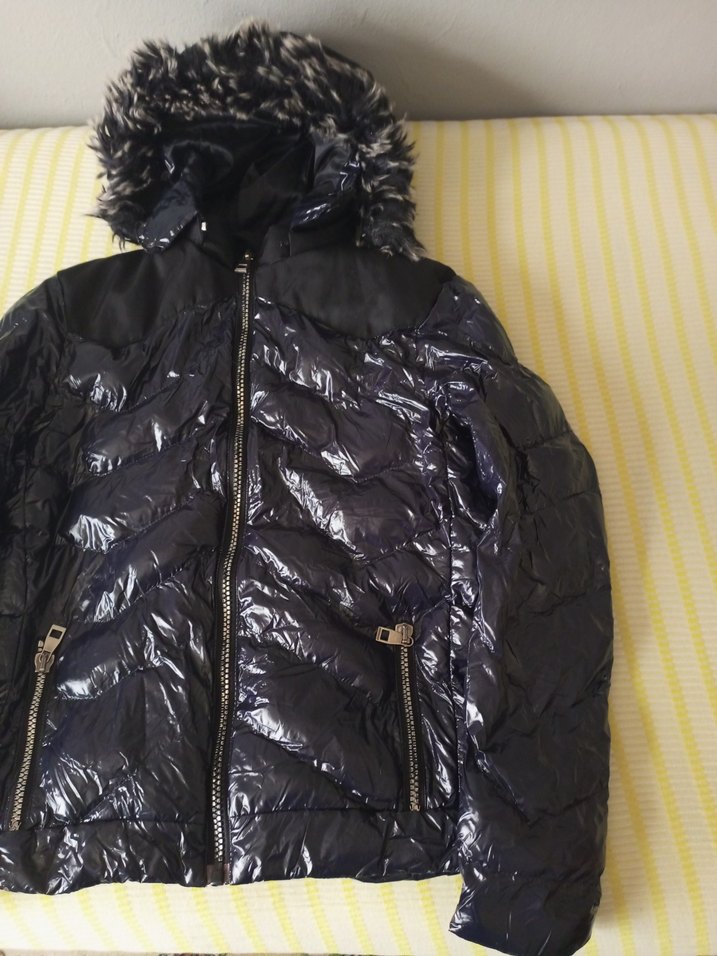 Siyah Kürklü Erkek Parlak Kışlık Mont - Görsel 2