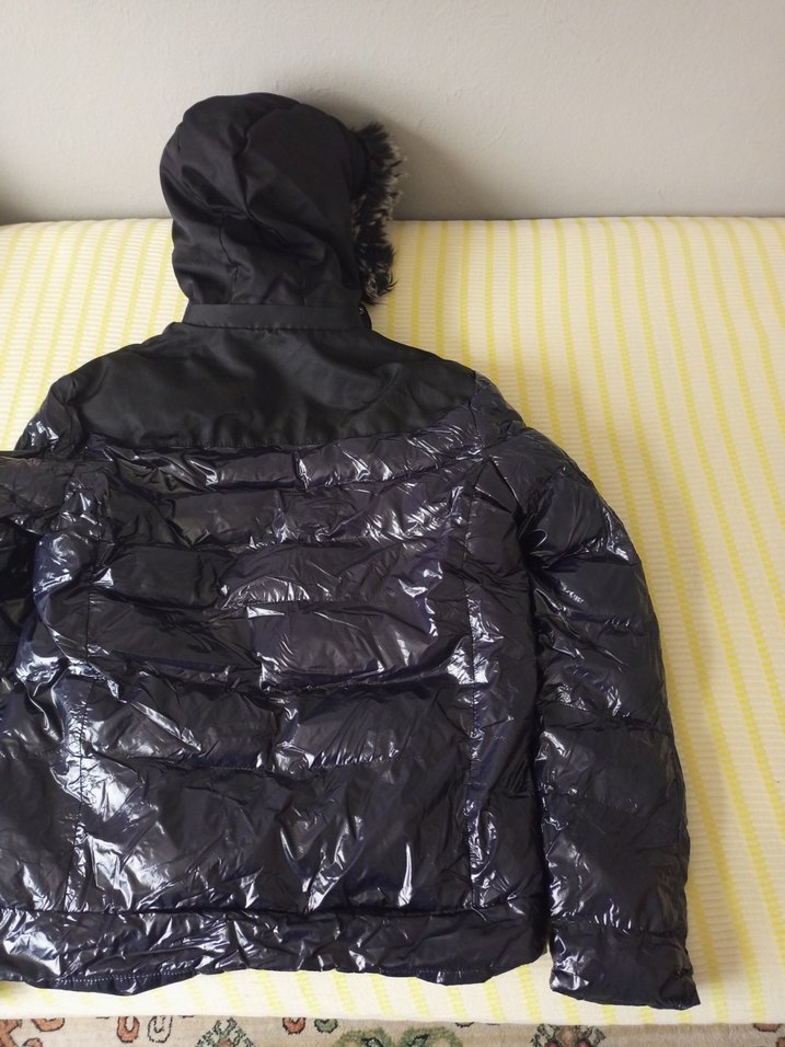 Siyah Kürklü Erkek Parlak Kışlık Mont - Görsel 5