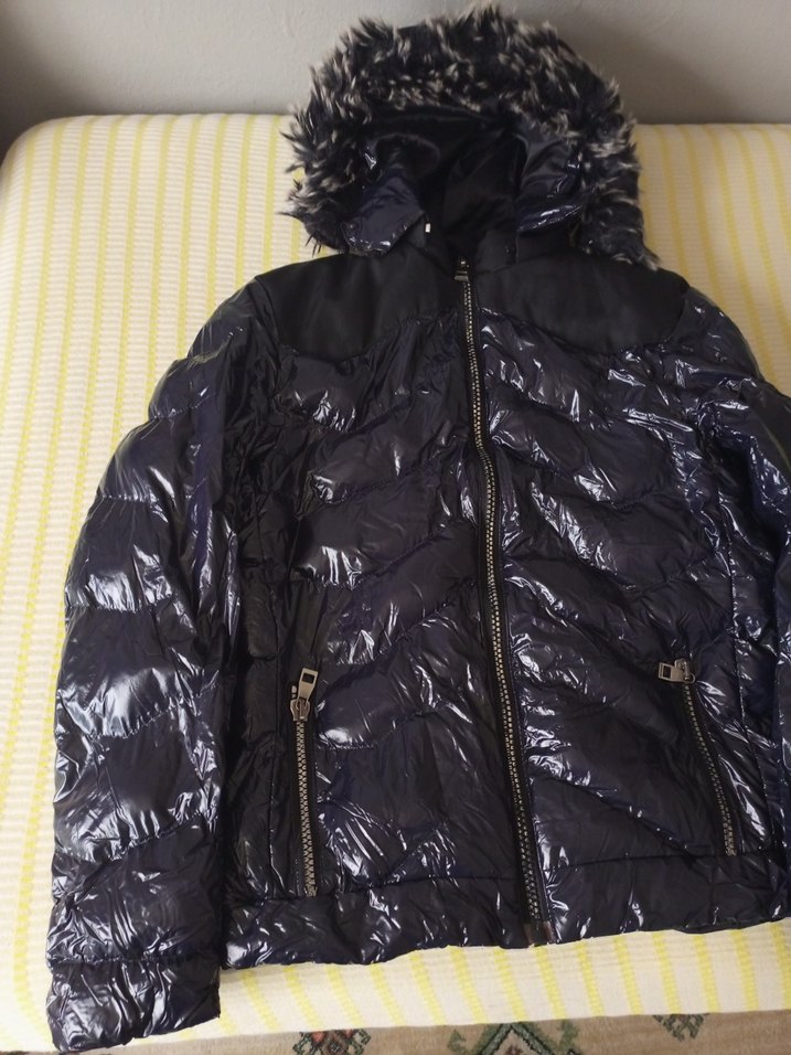 Siyah Kürklü Erkek Parlak Kışlık Mont - Görsel 3