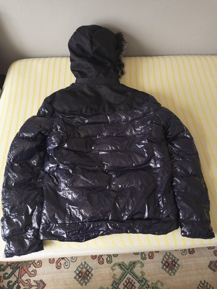 Siyah Kürklü Erkek Parlak Kışlık Mont - Görsel 4