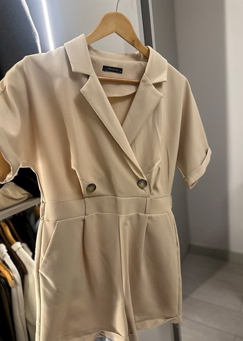 Trendyol Bej Şort Tulum - Görsel 3