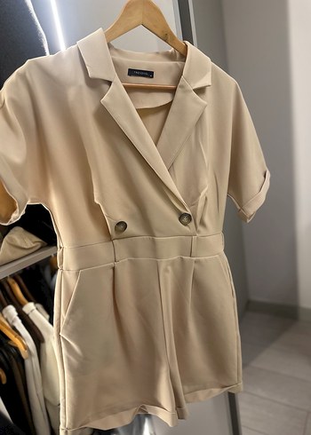 Trendyol Bej Şort Tulum - Görsel 2