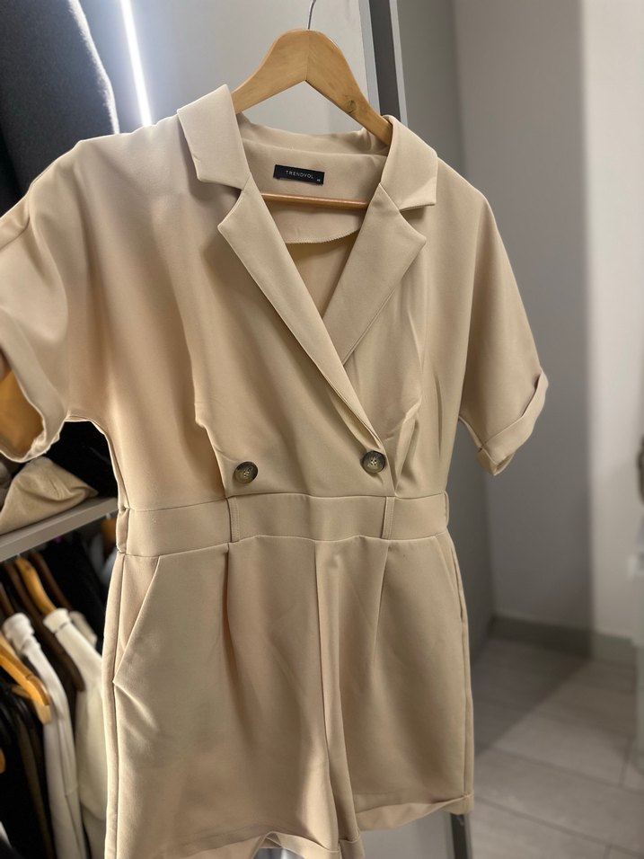 Trendyol Bej Şort Tulum - Görsel 3