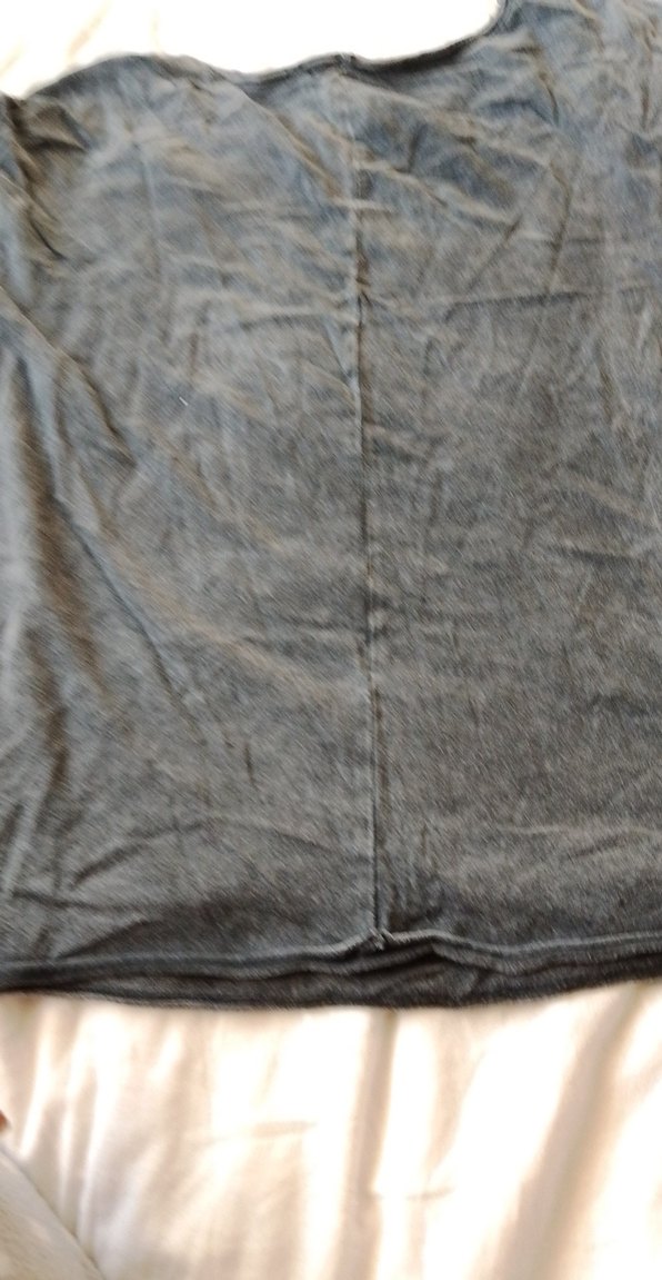 Gri Kısa Kollu Hamile Keten Tişört - Görsel 3