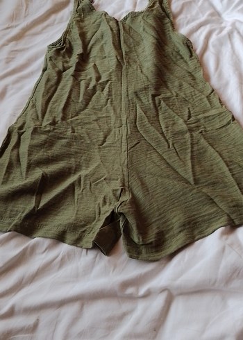 Düğmeli Kolsuz Keten Tulum - Görsel 2