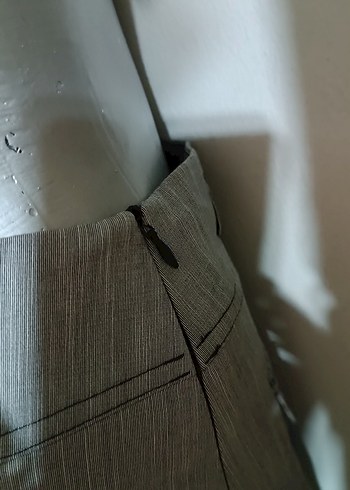 Gri  pileli etek - Görsel 4