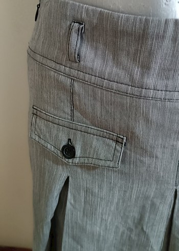 Gri  pileli etek - Görsel 2